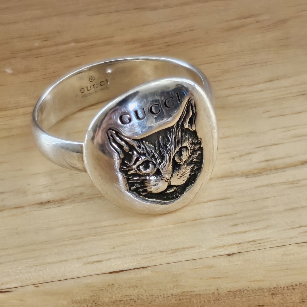 Gucci Silver Cat Ring
